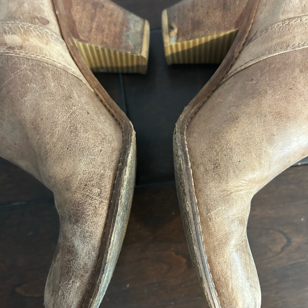 Jessica Simpson brown tan  Leather Cowboy Boots - Picture 8 of 9
